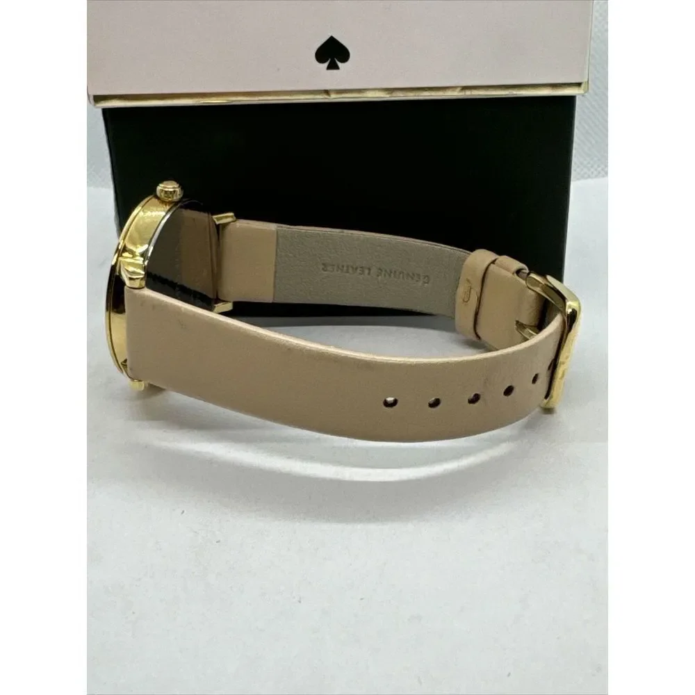 Kate Spade 0484 Women Beige Leather Strap Analog Dial Quartz Wrist Watch JNA137